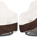 Bitubi Waterproof 2 Pack Outdoor Swivel Chair Cover for Patio Chair Size Up to 33W x 35D x 38.5H inch,Outdoor Lawn Patio Furniture Covers (Brown)