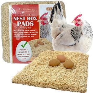 Nest Box Pads for Chicken Nesting Boxes - 13 x 13 Pads Made in USA from Sustainably Sourced Aspen Excelsior