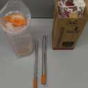 Pandaloo® Glass Cups With Lids and Straws -20 Fl Oz- Perfect Size Iced Coffee Cup - Smoothie Cup With Bamboo Lid and On the go Lid - Glass Tumbler With Straw (1 Count (Pack of 1), Autumn Gold)