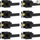 Plustool 8 Pack Matte Black Door Handles, Passage Door Levers for Hallway & Closet, Interior Keyless Door Knobs Heavy Duty Square NonLocking Handlesets(2.0lb), Reversible for Left & Right Sided Doors