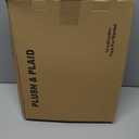 Plush & Plaid Faux Fur Twin Blanket for Couch Sofa, Fuzzy Soft Thick Bubble Blanket for Bedroom Living Room, 60 by 80 inches, White