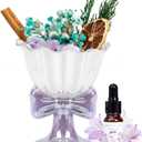 2 x Essential Oil Diffuser Set, Natural Crystal Stone, Freesia Aromatherapy Diffuser, Home Fragrance, Reed Diffuser, for Bedroom, Bathroom, Shelf Decor