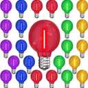 25 Pack G40 LED Christmas Replacement Light Bulbs, Shatterproof 0.6W Multicolor LED Globe Bulbs, Christmas String Lights for Outdoor Indoor Decor, E12 / C7 Screw Base Sockets- Clear Multicolor