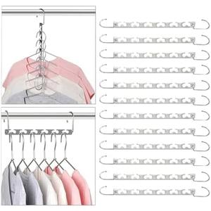 Magic Clothing Hangers Space Saving Sturdy Metal Hangers Wardrobe Closet Organizer Space Saving Hanger Pack of 12 Cascading Hangers (10 inch)