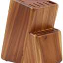 Kitchen knife holder elegant & sturdy (15 slots). Universal knife block with slots for knives, scissor and sharpenner. Knife Block without Knives. Kitchen knife holders for counter top. (Acacia)