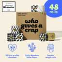Who Gives A Crap 100% Bamboo Toilet Paper, 48 Rolls, 3 Ply, 370 Sheets, Long, Strong & Soft Toilet Tissue, Sustainable, Biodegradable, Renewable, Tree Free Bathroom Tissue Bulk Toilet Paper