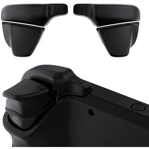 PlayVital LR Increaser Shoulder Buttons Trigger Enhancement Set for Steam Deck Console, L1R1L2R2 Extender for Steam Deck LCD, Natural Grip Added Buttons for Steam Deck OLED - Black