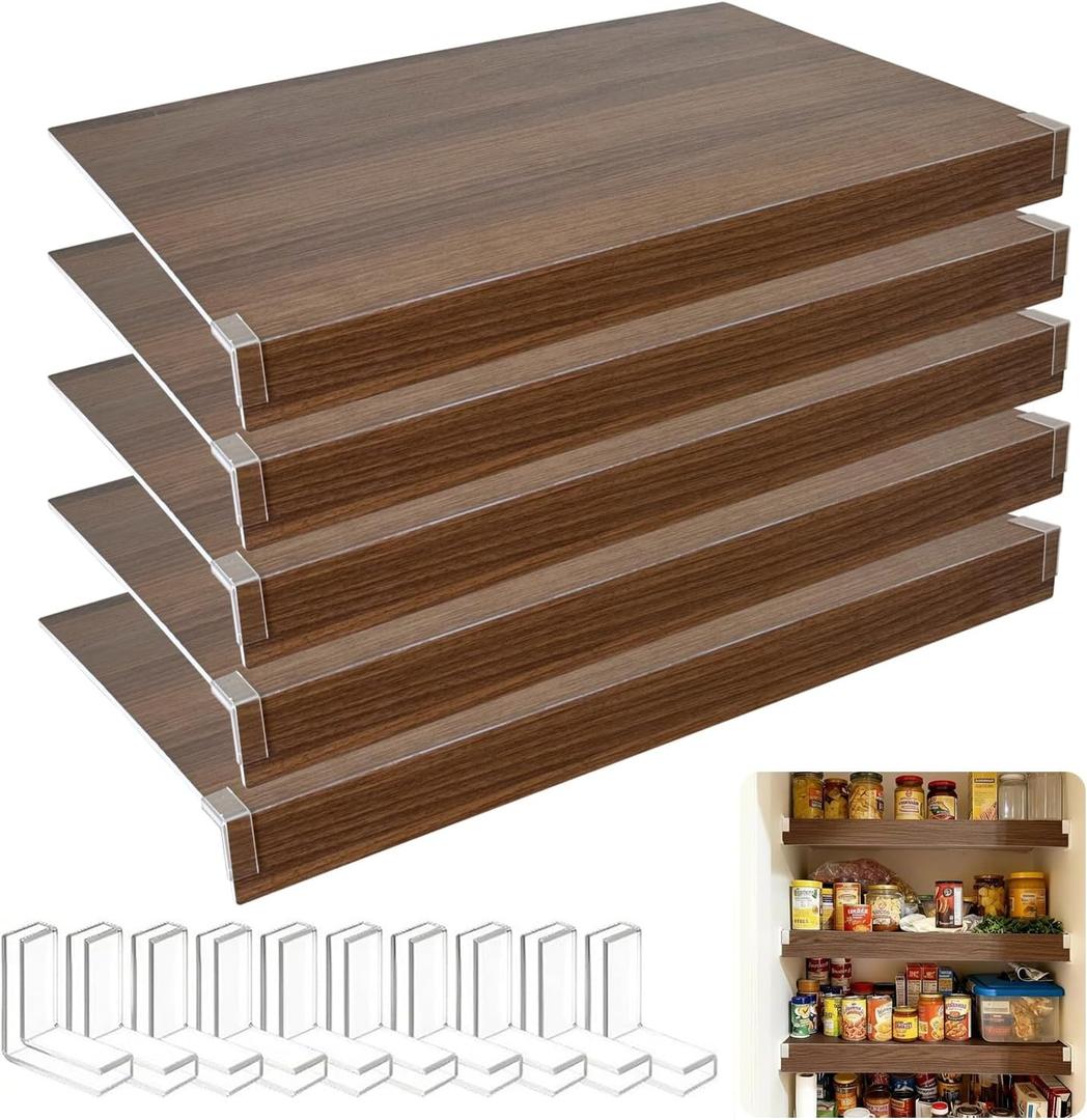 Wire Rack Covers 5 PcsShelf Covers for Wire Shelving, Durable Shelves Cover, Easy Install for Pantry, Kitchen (24 * 12")