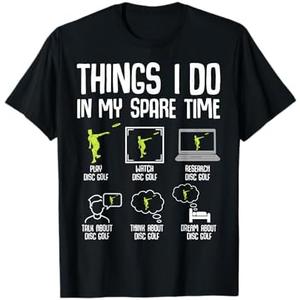 Disc Golf Things I Do In My Spare Time Frisbee Men Kids Boys T-Shirt, Small