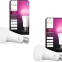 Philips Hue Smart LED A21 Bulb, White and Color Ambiance, E26 Base,13.5W, Full Spectrum Light 1000K-20000K,1600 Lumens, Dimmable, Compatible with Alexa, Google, Apple Home, 2pk