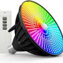 Pool Lights 120V 60W RGB Color Changing LED Pool Light Bulb for Inground Pool Replacement Bulb for Pentair and Hayward Fixture with (Black)