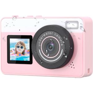 Mafiti Underwater Camera 10FT Waterproof Camera Snorkeling, Compact Floatable Digital Camera for Kids Teenagers Adults, Surfing Swimming and Kayaking, Pink