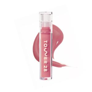 Tower 28 ShineOn Lip Gloss Jelly, Pistachio (0.13 oz) Nude Pink Tinted Lip Oil with Hydrating Lip Balm Formula, Non-Sticky, High-Shine Gloss with Nourishing Oil Blend