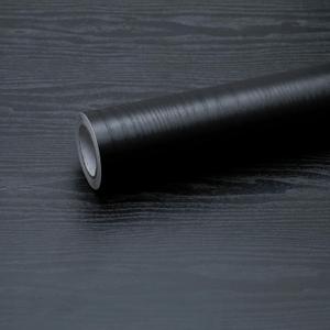 Black Wood Grain Contact Paper Peel and Stick Wallpaper Wood Wallpaper Decorative for Furniture Cabinets and Drawers Countertops Waterproof Self Adhesive Easy to Clean Vinyl 17.7'' x78.7'' (17.7"W x 78.7"L)