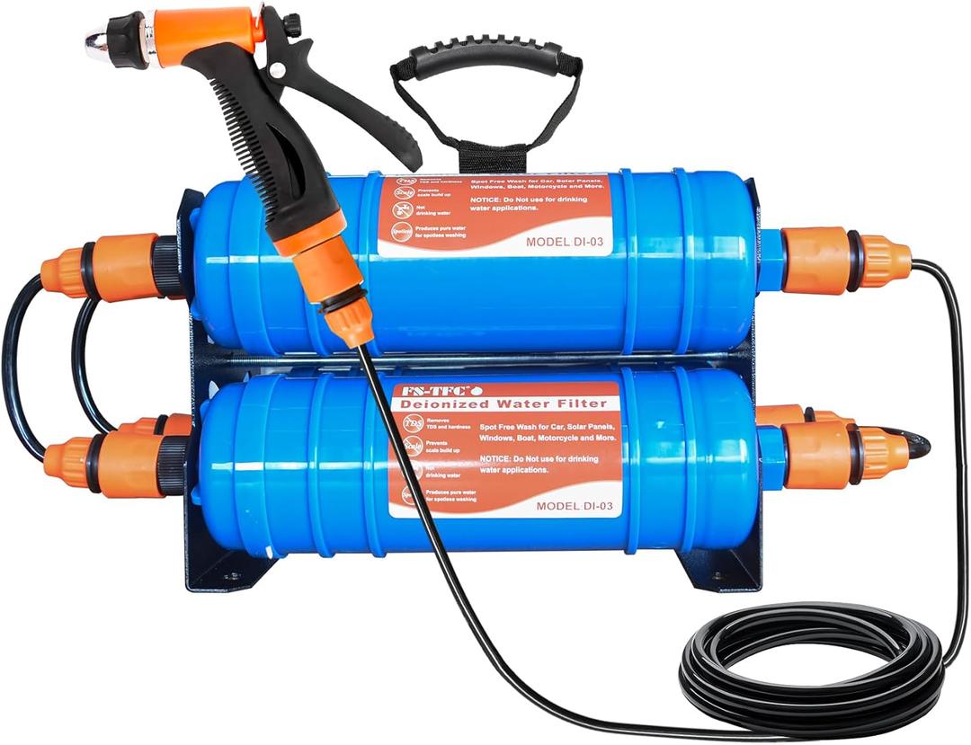 Spotless Car Wash System with 30FT Hose and Wash Gun, Deionized Water System, Spot Free, Works for All Vehicles, RV, Motorcycles, Windows, Boats, Planes and More