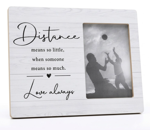 Long Distance Relationship Picture Frame, Photo Frame Gifts for Long Distance Couples Girlfriend Boyfriend Lover, Parting Gift for Her Him, Distance Means So Little When Someone Means So Much