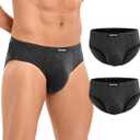 Merino Wool Underwear Men, Breathable Wool Underwear for Men, Comfort Soft Wooly Moisture-Wicking Briefs 2 Pack (X-Large, Darkgrey)