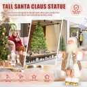 18 inch Battery Operated Animated Santa Claus in Latte Gold, Musical Christmas Figurine with 6 Classic Songs and Moving Head and Hands  Elegant Holiday Home Decor for Mantel or Table Display