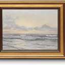 HUARCEY Gold Framed Vintage Wall Art for Living Room, Landscape Painting Prints Shelf Decor for Kitchen, Aesthetic Coastal Bedroom Wall Art, Christmas Gifts for Friends or Family ( Sea or Sky - 8"x10" )