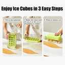 2-in-1 Ice Cube Bottle with Straw - Easy Press Ice Tray Water Bottle, Leak Proof Lid, Vertical Ice Maker for Freezer, Travel, Gym & Home Use (Pink, 800ml)