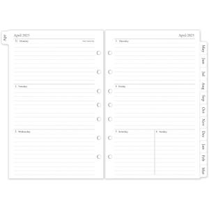 3 x 2025-2026 Weekly & Monthly Planner Refill, Planner Inserts with Monthly Tabs, Size 4, 5.5"x8.5", July 2025 - June 2026, 7-Hole Punched