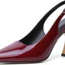 Susanny Slingback Kitten Heels Elegant Dressy Pumps for Women Closed Pointy Toe Sexy Chunky High Heels Wedding Bride Prom Party Dress Shoes 8