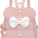 KKXIU Girls Initial Bowknot Cute Mini Backpack Small Women Daypacks, Personalized Trendy Stuff Gifts for Kids and Teen (A, Pink)
