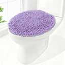 Soft Chenille Toilet Lid Cover 19.5L" x 18.5W" Machine Washable
Toilet Seat Cover Adjustable Rubber Backing Fits Most Round Elongated and Oblong Lids