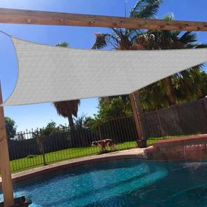 Windscreen4less 14' x 16' Sun Shade Sail Rectangle Outdoor Canopy Cover UV Block for Backyard Porch Pergola Deck Garden Patio (Gray)