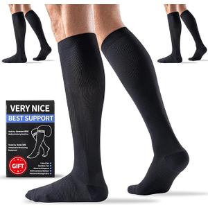 Medical Compression Socks 20-30 mmHg for Men Women (3 Pairs) - Best Support for All Day Wear, Pain Relief, Circulation, XXL