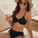 Women's Two Piece Bikini Sets Textured Sexy Bathing Suits Cute Swimsuit (XL)