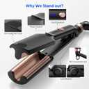 Crimper Hair Tool, Mini Hair Crimper for Women Heating up 390F, Waver Curling Iron with Europe UK Adapter Plug, Double Voltage Crimping Iron for All Style (9.5 Inch/1.5 Inch)
