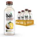 Bai Coconut Flavored Water Puna Coconut Pineapple, Antioxidant Infused, Coconut Pineapple Flavored Water Drink, 18 Fluid Ounce Bottles, 6 Count BBD: MAY 20 2026