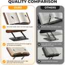 SupeDesk Book Stand for Reading, Adjustable Book Holder with 360 Rotating Bases, Foldable Designs, and Elastic Clips, Multifunctional Display Stand for Recipe, Cookbooks, Magazines, Tablets, Laptops