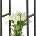 CASIMR Plant Stand for Indoor, Tall Metal Shelf with Square Wooden Board, 2 Tier Display Rack for Multiple Plants, 32 Inch Tiered Flower Pot Holder for Corner Living Room Balcony Garden Patio