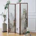Furnnylane 3 Panel Room Divider Screen,Double Faced Room Divider Folding Wall Divider for Room Separation,Mountains and Waters Landscape,67" H x 47.2" W