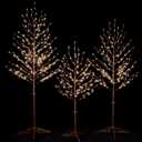 Star Light Tree Set 4ft, 5ft and 6ft with 128/216/256 Warm White LEDs for Holiday Decor - Dimmable, UL Certified, Waterproof - Ideal for Indoor and Outdoor Decoration