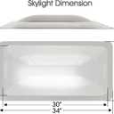 XMK 18" x 34" RV Skylight Replacement Cover,Camper RV Shower Skylight Outer Dome Fit 14" x 30" Openings Roof for Campers Trailer Fifth Wheel Food Truck Motorhome, Impact Resistant (Smoke Gray)