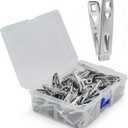 VIPbuy 60 PCS Strong Stainless Steel Clothes Pins Metal Laundry Clips with Storage Box for Clothes Sock Food Sealing Photos