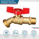 VIHOSE 6 Pack Male Hose Bib 1/2" MIP x 3/4" MHT, 1/4 Turn Brass Garden Faucet Shut off Valve Heavy Duty Water Hose Spigot for Garden Patio Hose Outdoor (Red)
