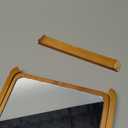 DinlamGud Vintage Wood Table Vanity Makeup Mirror, Rectangle Wall Mounted Mirrors, Desk Mirror, Hanging Mirror, Wall Mirror Decor for Living Room, Bedroom, Entryway, 8x11 inch