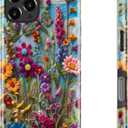DEENAKIN Cute Case for iPhone 16 Pro,Preppy Floral,Wireless Charging | Dual-layer Soft Silicone + Hard Shell, Aesthetic Wildflower Designs, Slim Fit Phone Cover for Women Girls