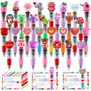 CZWZ 30Pcs Mini Multicolor Pen in One 4-in-1 Cute Pens Bulk, Ballpoint Pens for Birthdays and Parties, Fun Pens Gifts Assorted Ink Kawaii Pen(Valentine)