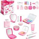 Fake Makeup Kits for Girls Toys 3 4 5 Years Old, Pretend Makeup Toys for Girls Birthday Gifts 3-5 Years Old (Pink)