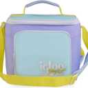 Igloo Retro 90s Lunch Coolers, Insulated Lunch Bag, Square Lunch Box Cooler with Front Pocket & Adjustable Strap (Small, Lilac)