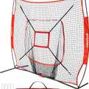 BaseGoal 7'7' Baseball Softball Practice Net,Baseball Backstop,for Hitting Pitching Batting Catching with Bow Frame,Bonus Strike Zone