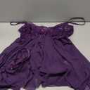 Avidlove Lingerie for Women Lace Babydoll Sleepwear Boudoir Outfits Plus Size Langeray XXL, Black Purple