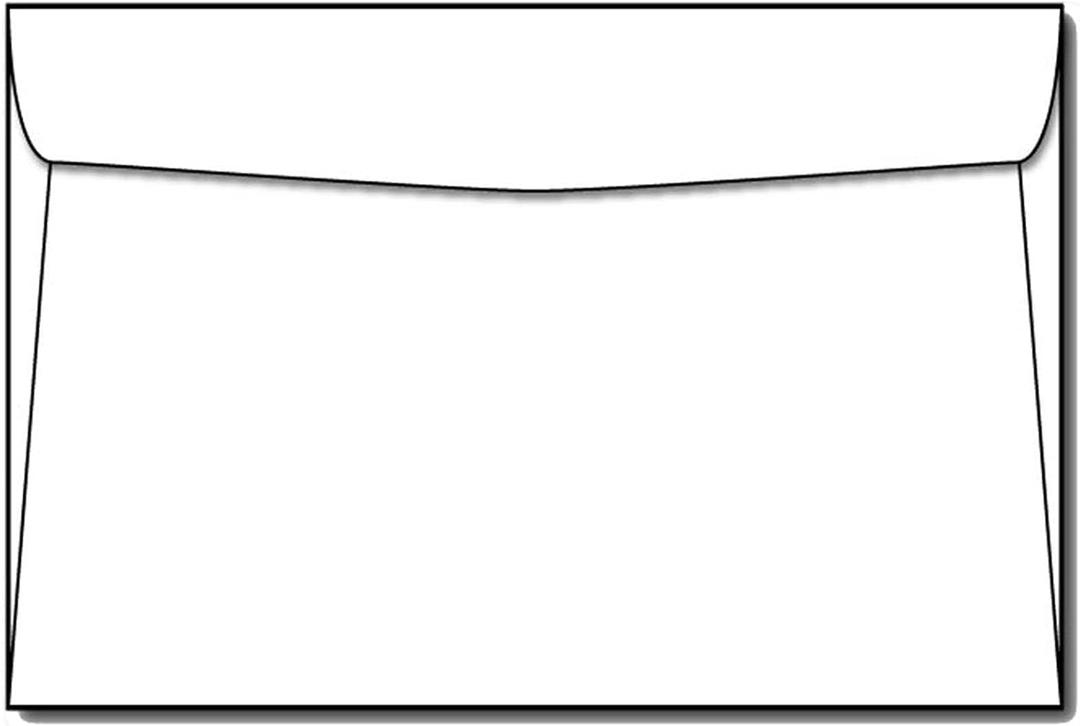 Thick 28lb White 6" x 9" Envelopes - 25 Envelopes Pack - Gummed Booklet Flap - 6x9 Inch - For Professional, Business, School, or Home