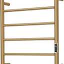 Heated Towel Racks for Bathroom, Wall Mounted Electric Towel Warmer Racks with Timer & Temperature Control, 6 Bar Stainless Steel Towel Heater for Bathroom, Brushed Gold, Plug-in
