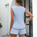 BMJL Womens Linen Two Piece Sets Summer Vacation Outfits Button Down Resort Wear 2025 Shorts Matching Sets (L)